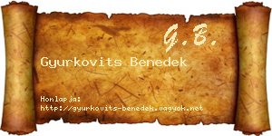 Gyurkovits Benedek névjegykártya